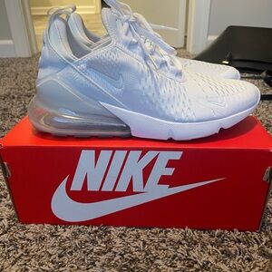 Nike Men's White Air Max 270s Sneakers